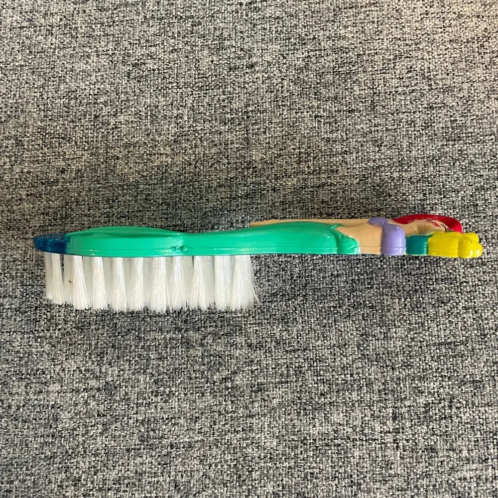 Vintage 1997 Disney The Little Mermaid Ariel Flounder Hair Brush Blue Glitter